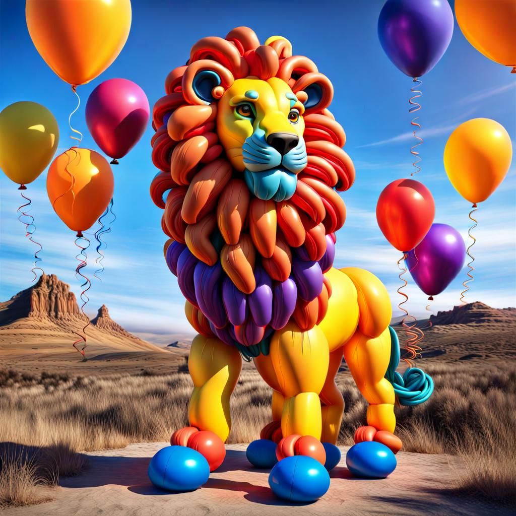 King of Balloon Animals - Colorful Balloon Lion  by @Baby Isis