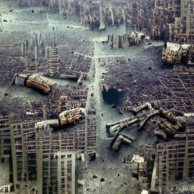 The ruins of New York City after World War 3