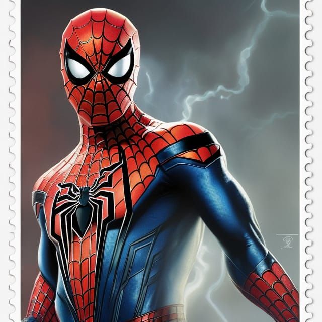 Spider-man as a Postage Stamp