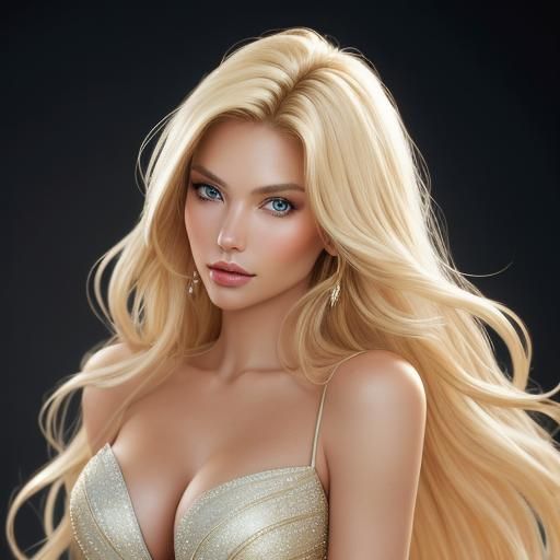 Blonde Bombshell Portrait in Golden Studio Lighting