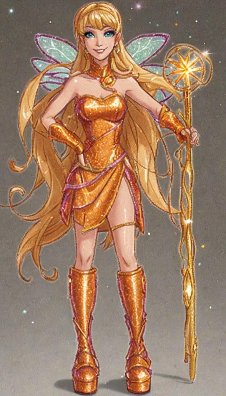 Stella from the show Winx Club in her basic winx fairy form,...
