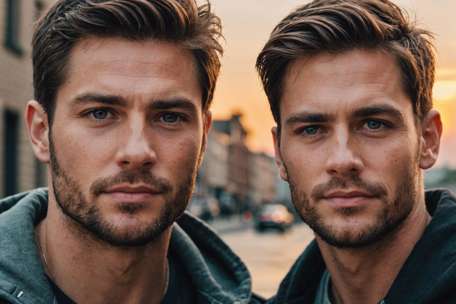 Handsome male couple