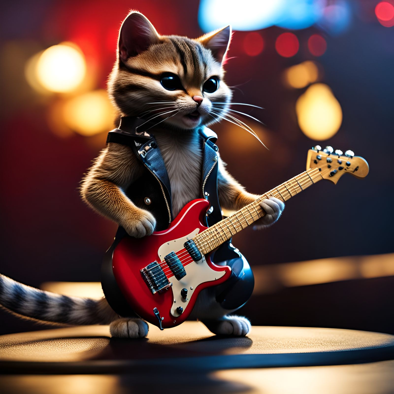 Mittens: a heavy metal kitty rocking out - AI Generated Artwork ...