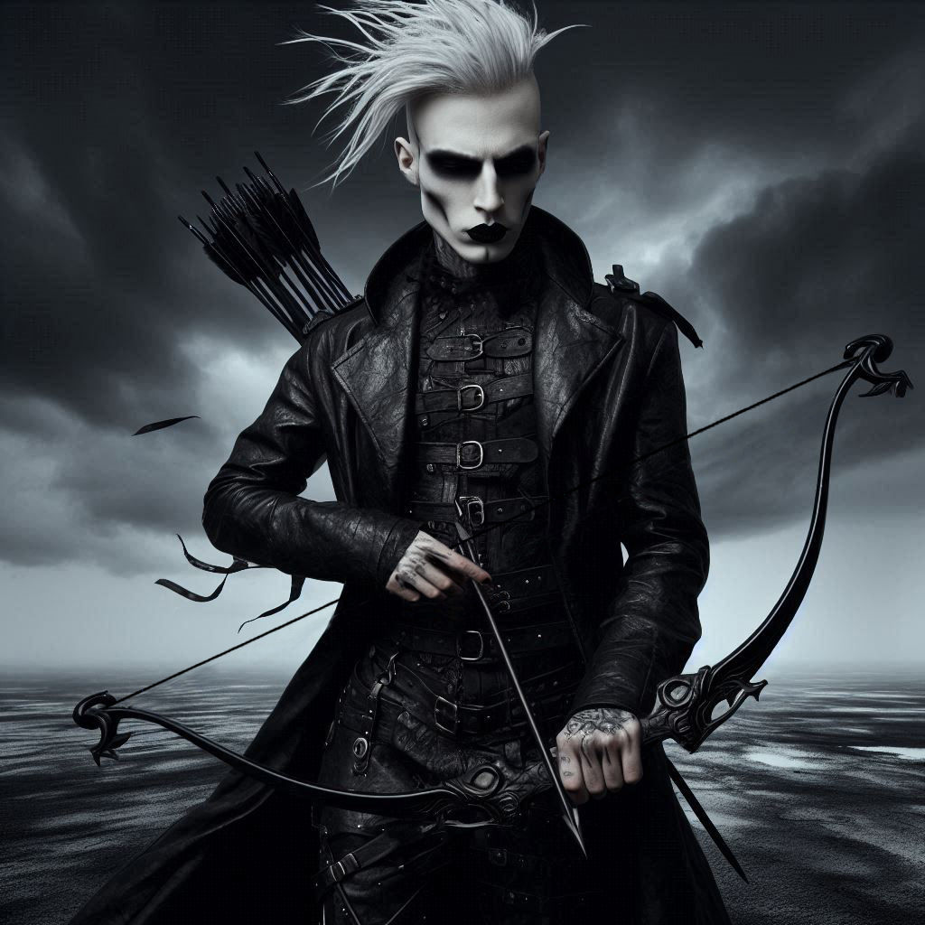 In the dark landscape.