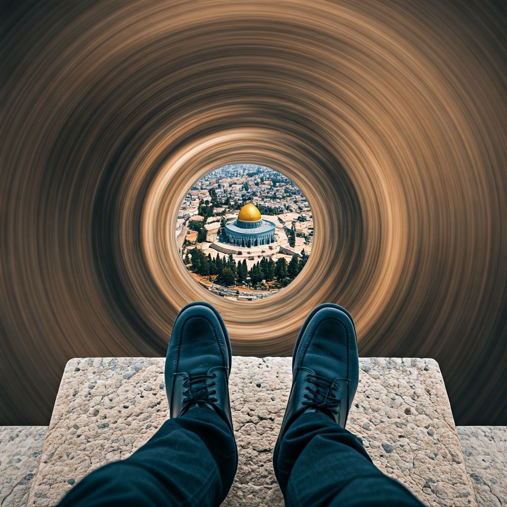 Vibrant Cityscape View from Temple Mount as Color Portrait