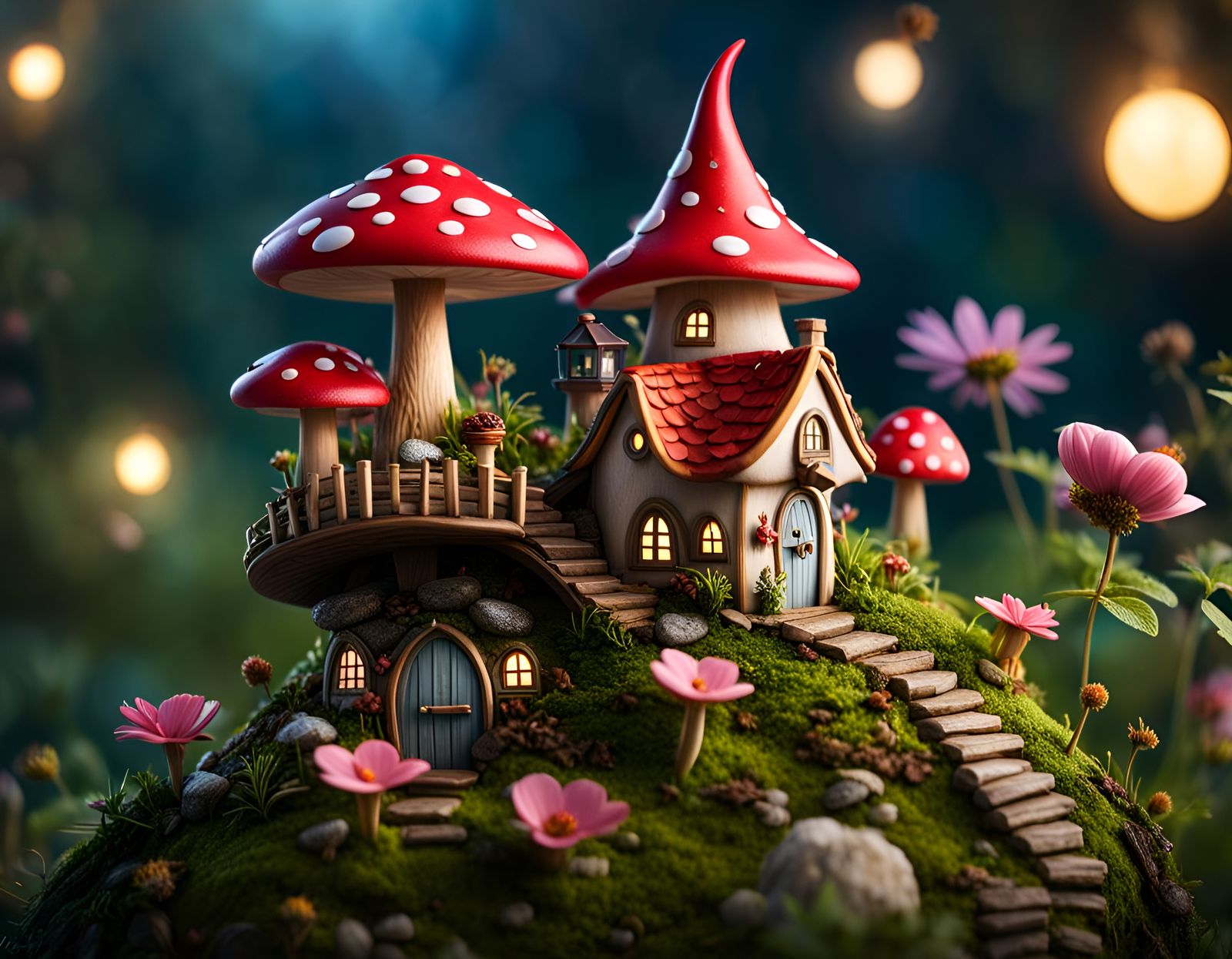A Fairy Village  by @St_Moses
