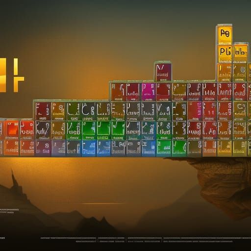 Detailed Periodic Table in Fantasy Concept Art