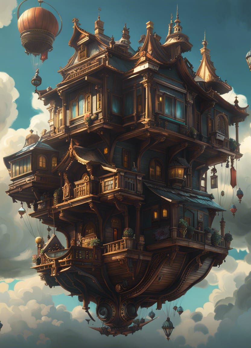 A house floating between the clouds  by @shurupovertman