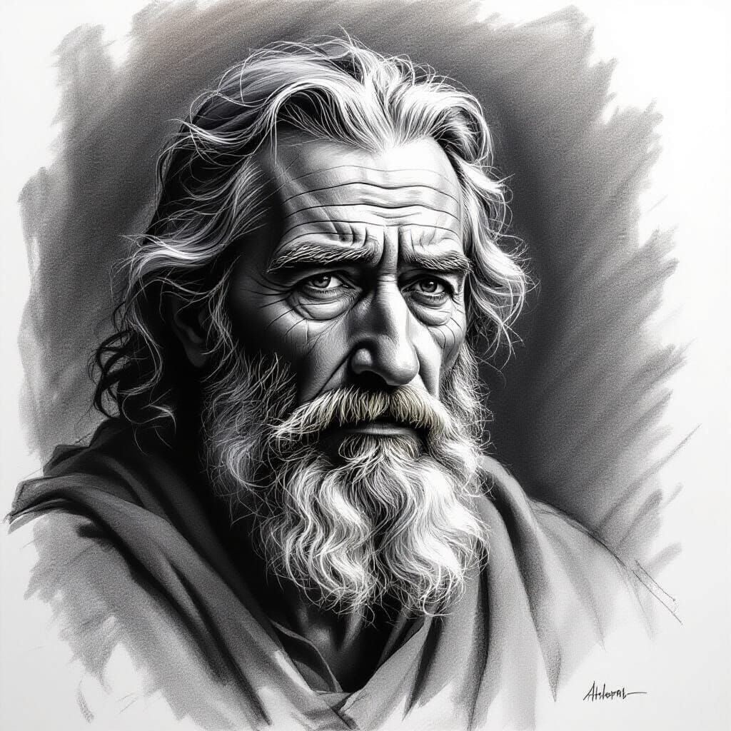 Full Life Charcoal Drawing