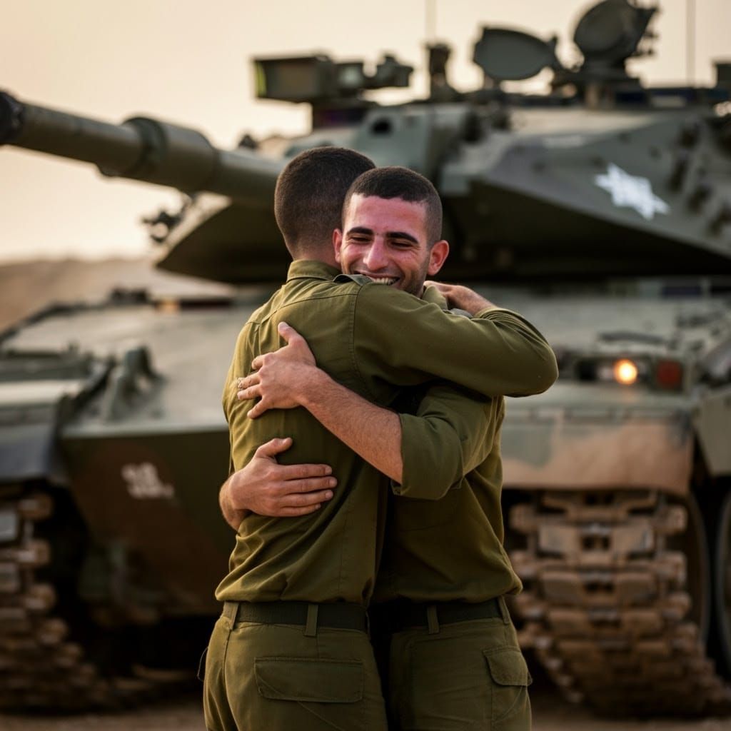 Israeli Soldiers Share Heartfelt Moment of Camaraderie