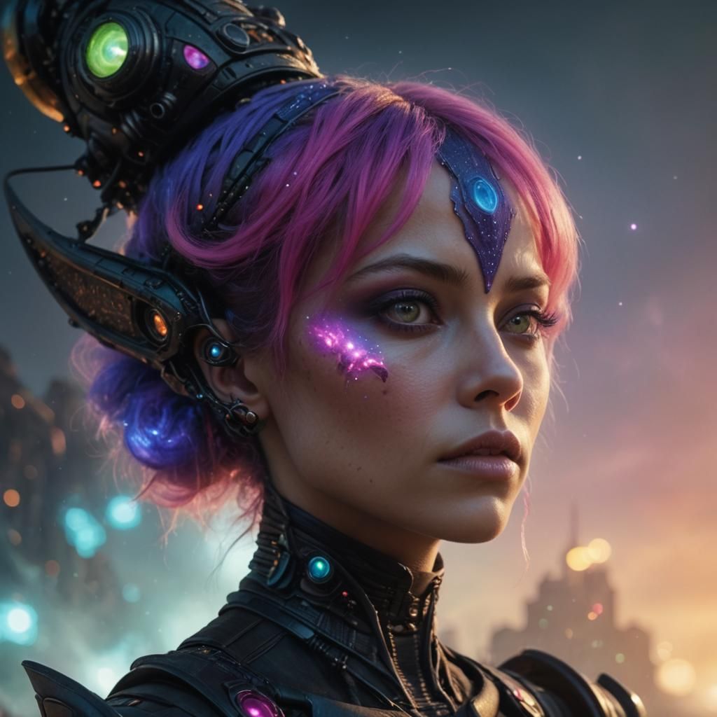 A female alien from a weird and colorful world. James gurney...