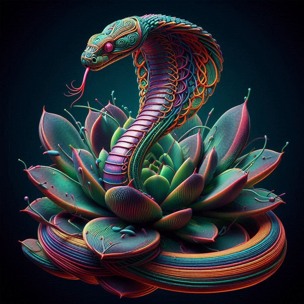 Cobra snake wired and twisted