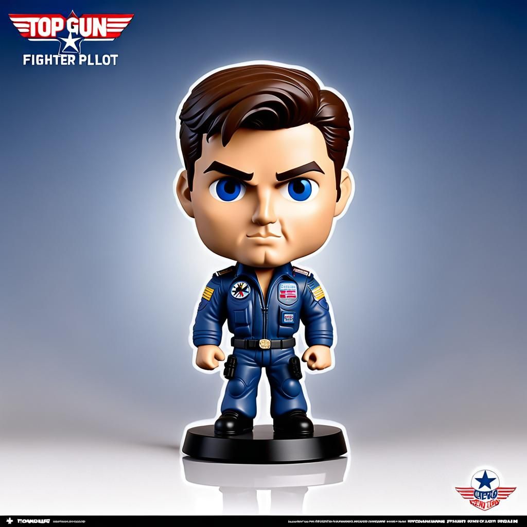 Tom Cruise Maverick, Top Gun Bobblehead 🛩️🎬 AI Generated Artwork