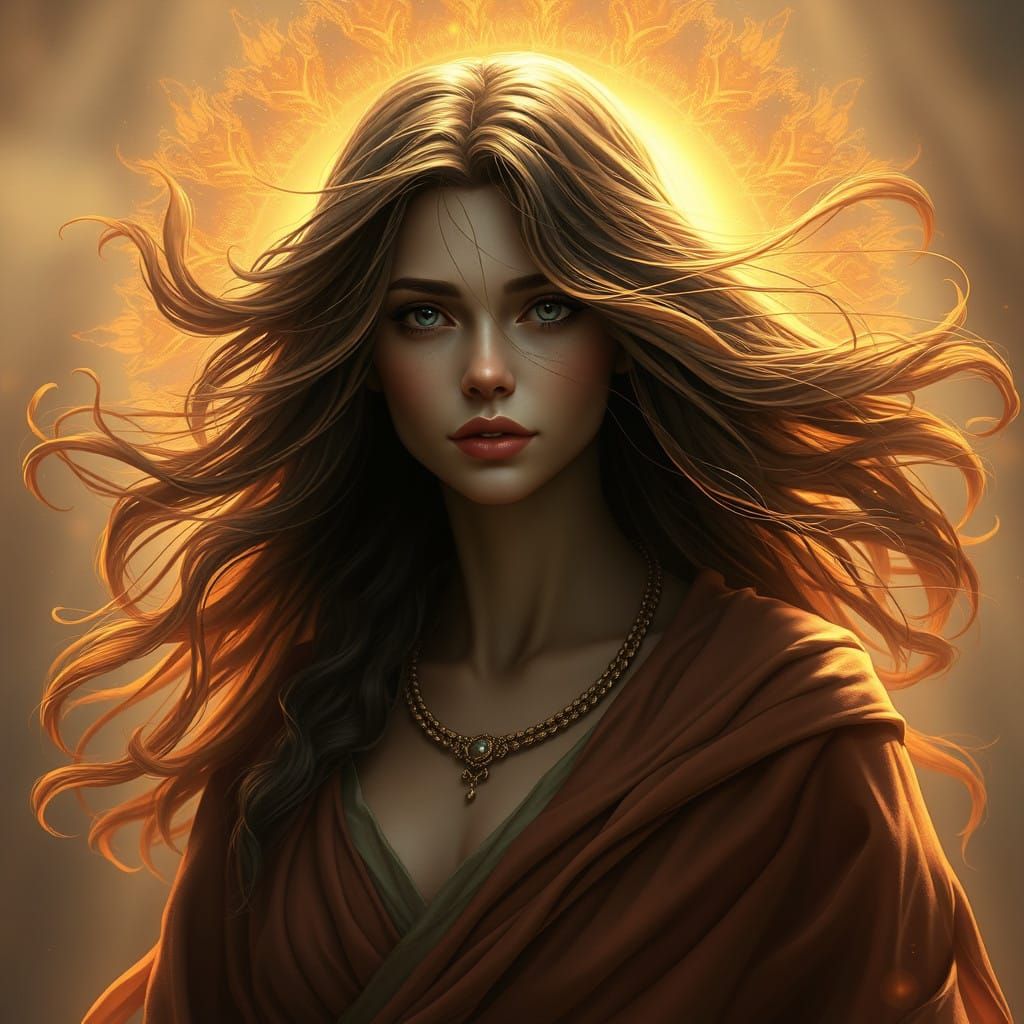 earth-toned - Goddess in Earth-Toned Splendor as Fantasy Con...