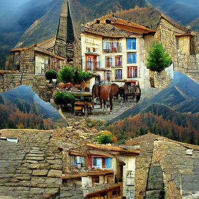 Mountain town in the Pyrenees