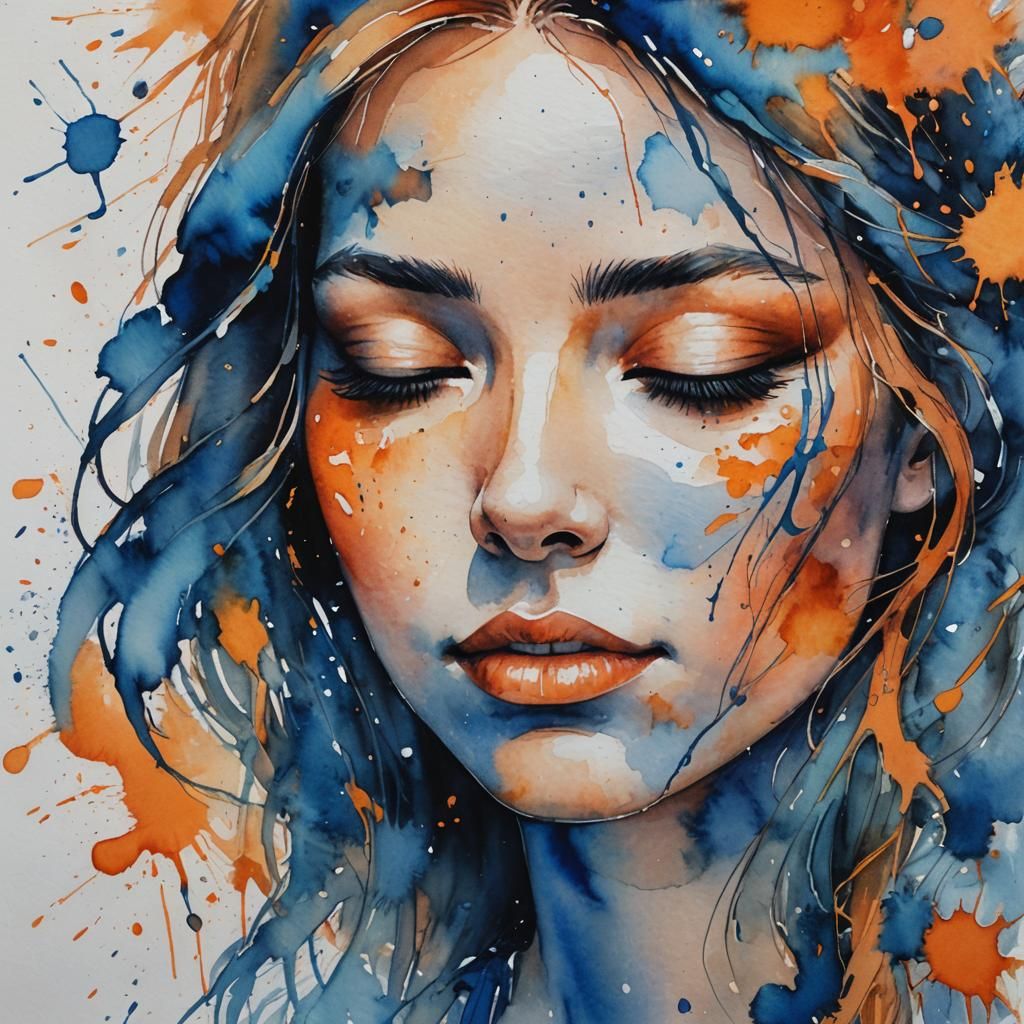 Ink splattered girl  by @Ayla X