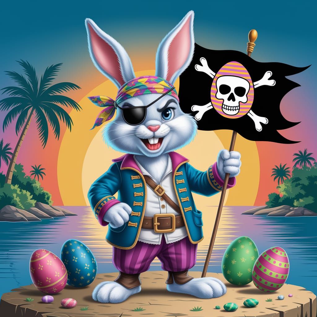 Captain Bun, and the treasure of Easter Egg Island  by @Johnny Fish