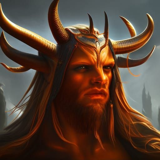 human 
man with horns