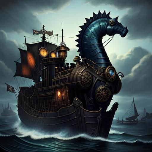 dark seahorse