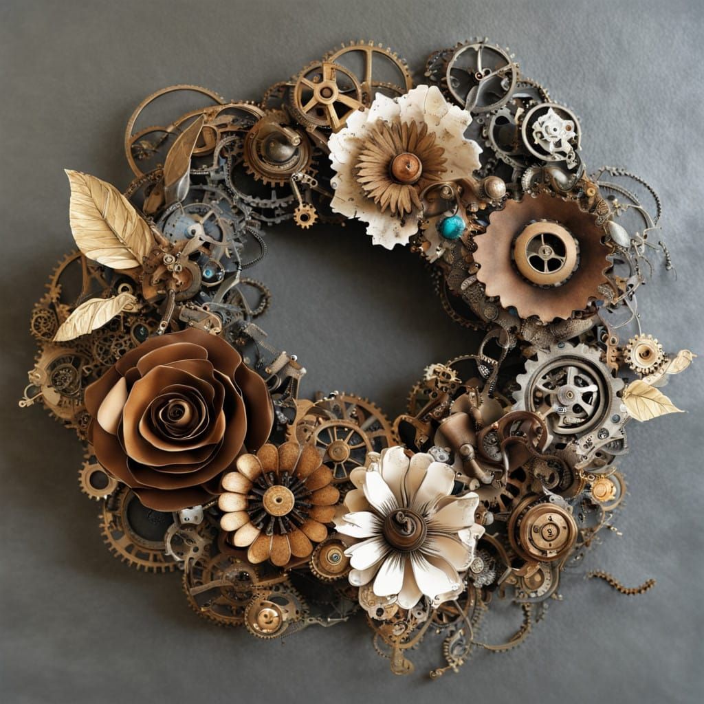 Steampunk flower wreath   by @That Guys ZB