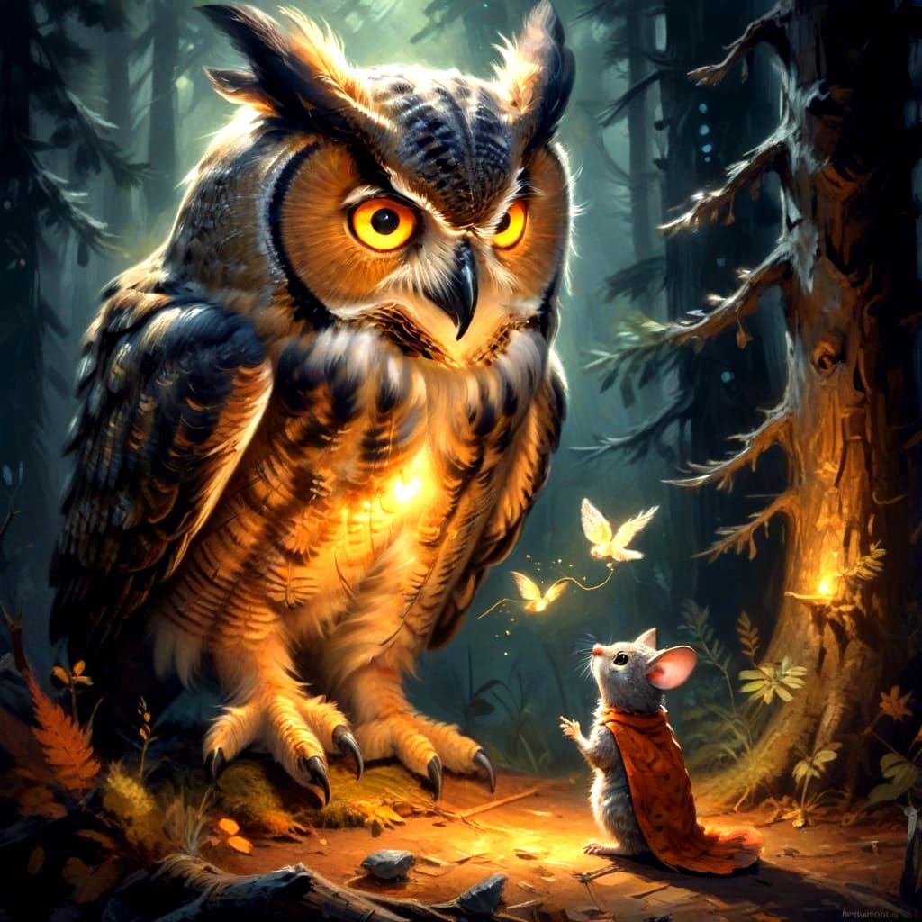 The wise owl and the mouse  by @forge4ward