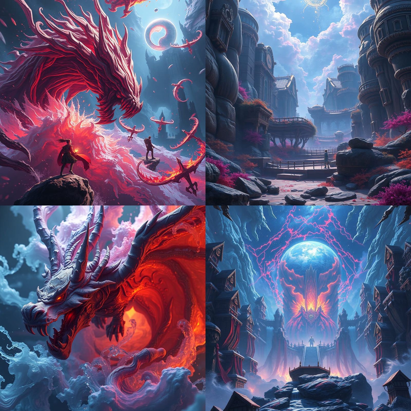 Detailed Peacock Matte Painting in Deep Color