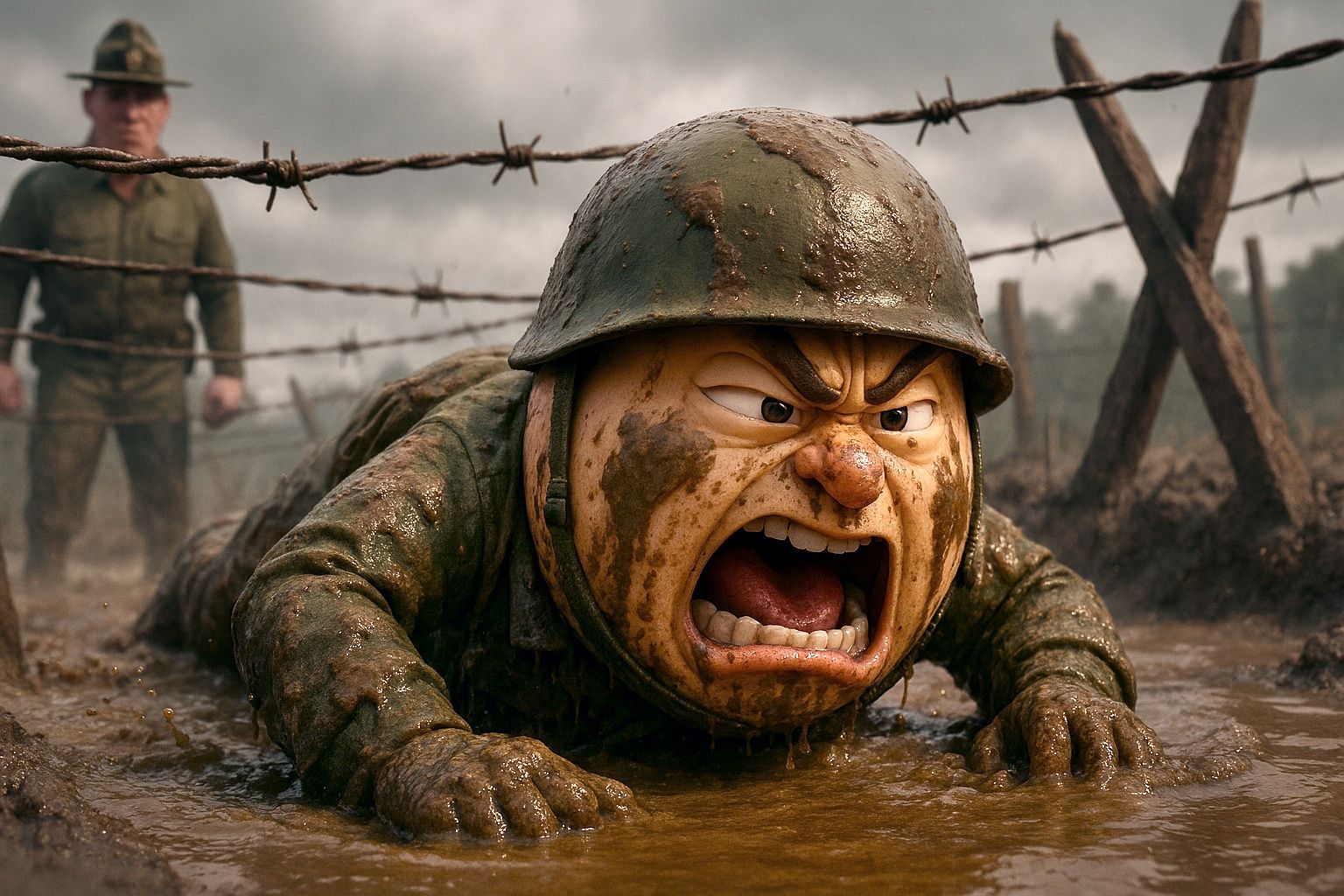 Angry egg Obstacle Course, “Show me your WARFACE”