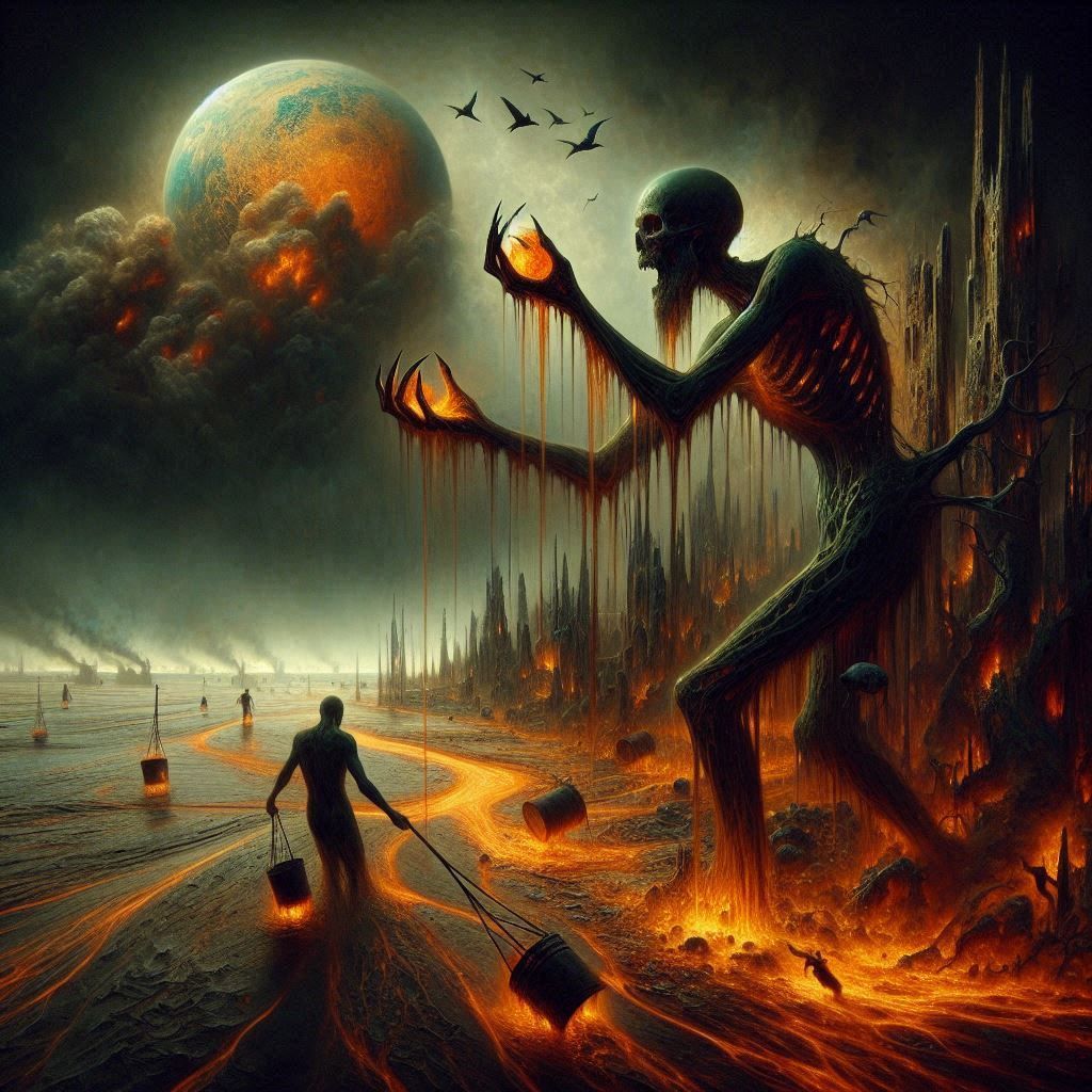 They drown the earth in oil and greed, As if the world exist...