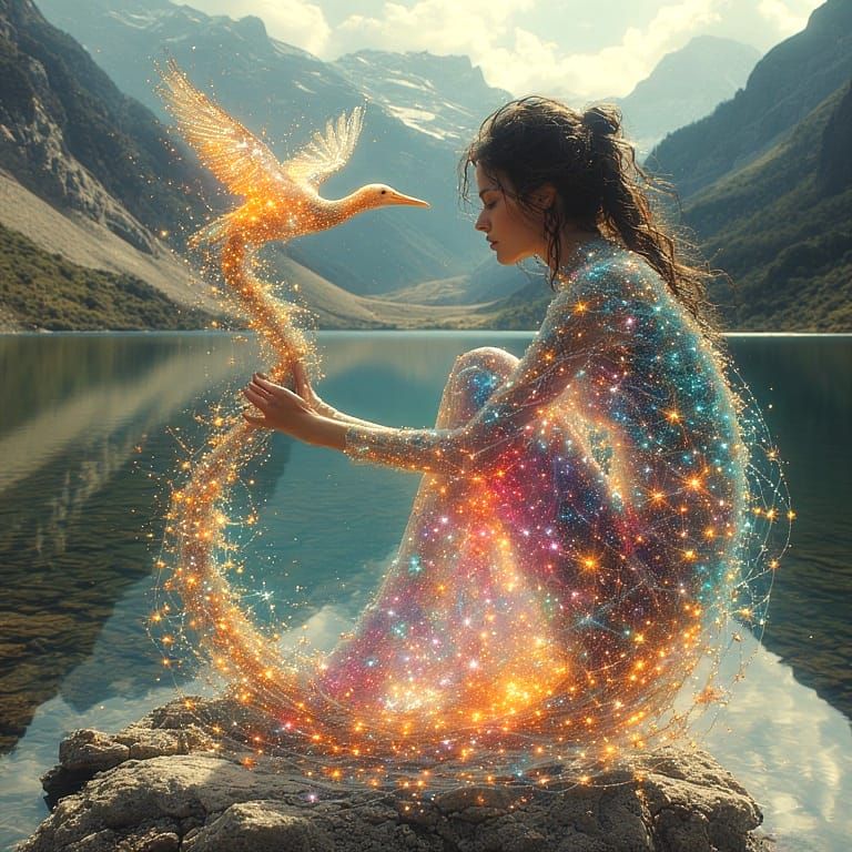 under a majestic mountain range