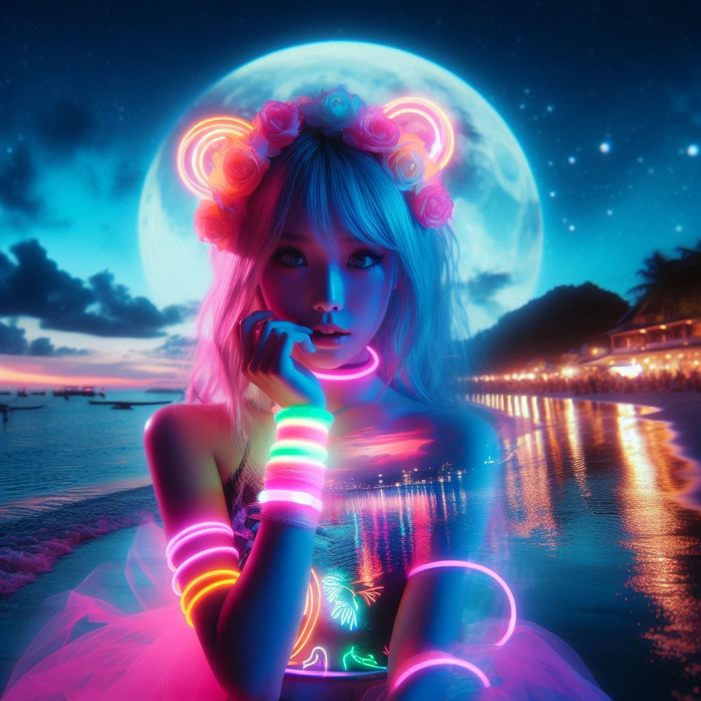 Neon double exposure Thailand