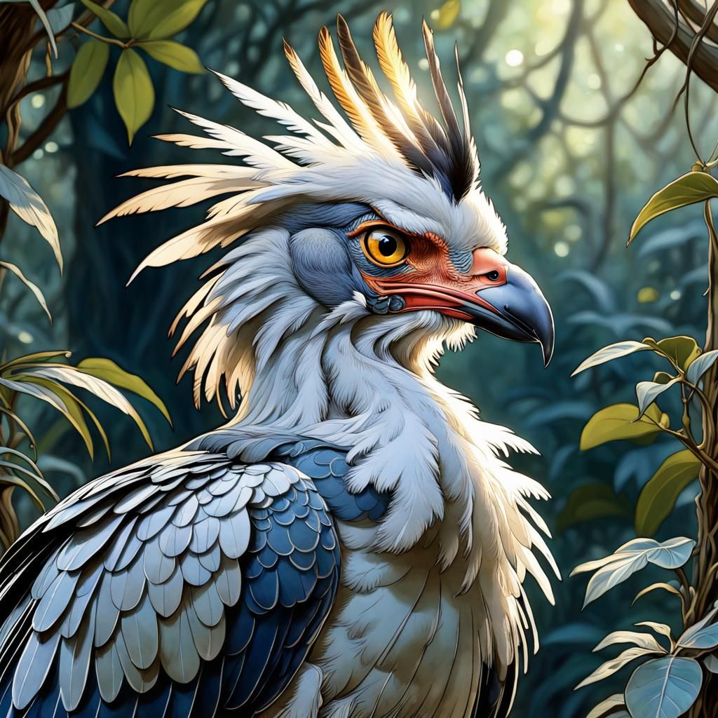 Secretary bird  by @Drivers