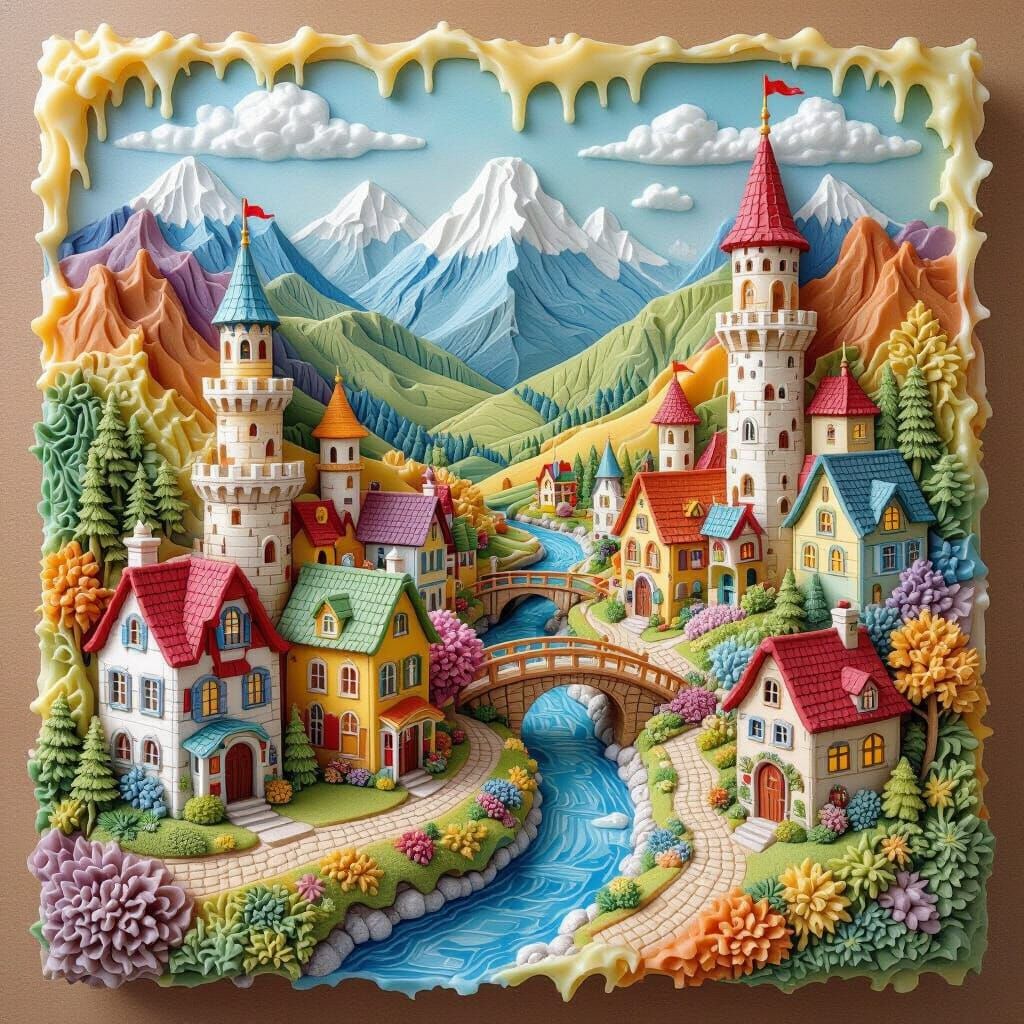 Fantasy Village Wax Sculpture in 3D