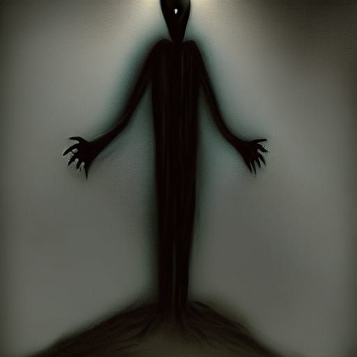 Sinister Slenderman Smile, Horror Art