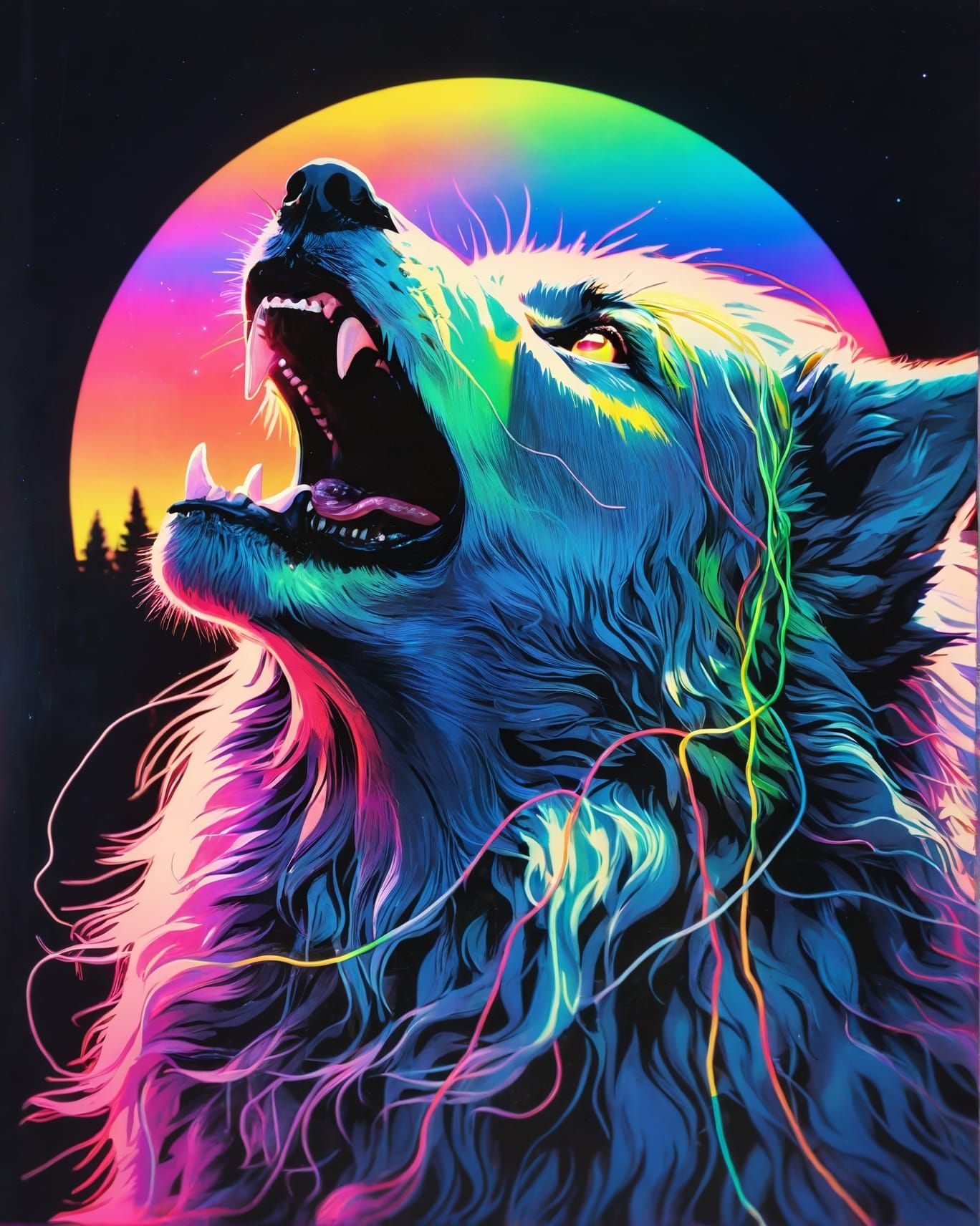 Neon Werewolf Howl