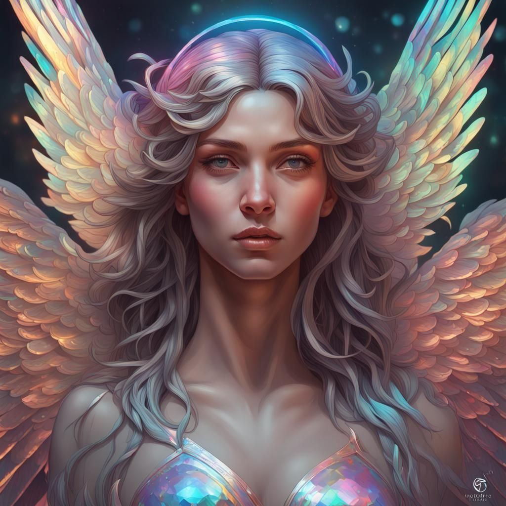 holographic angel - AI Generated Artwork - NightCafe Creator