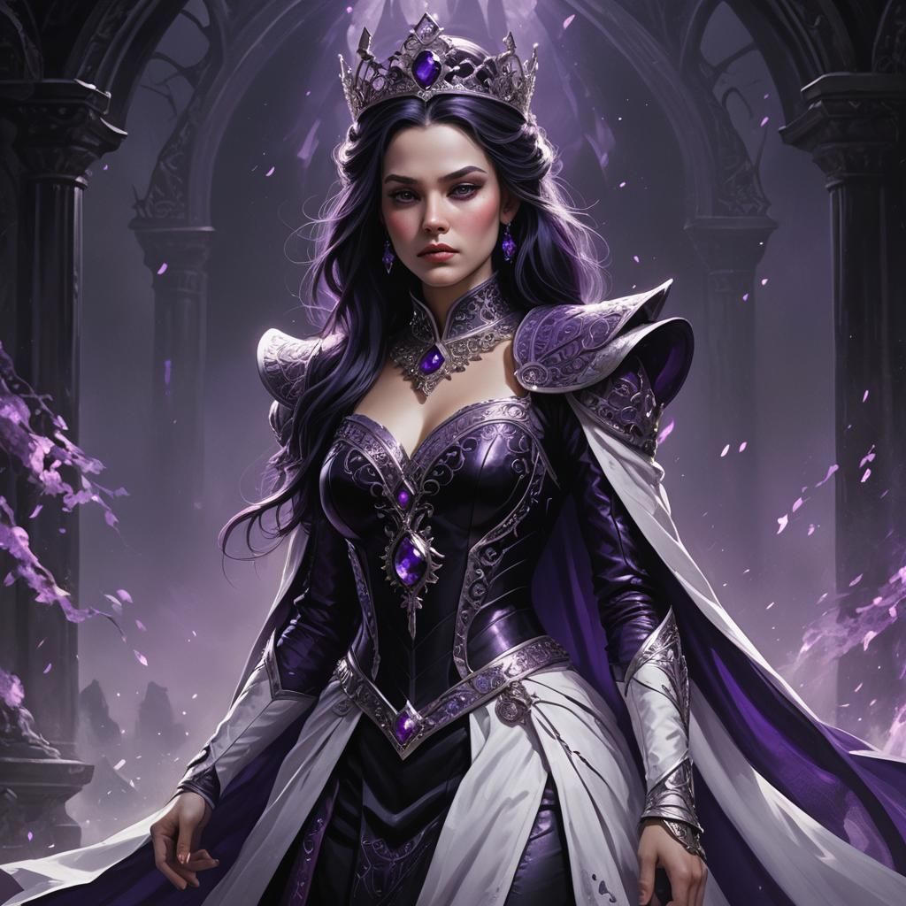 The princess of the Purple-Black Kingdom has fair. white skin. She is ...