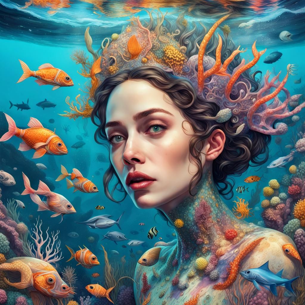 Queen of underwater world. - AI Generated Artwork - NightCafe Creator