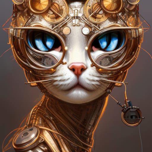 Robotic cat - AI Generated Artwork - NightCafe Creator