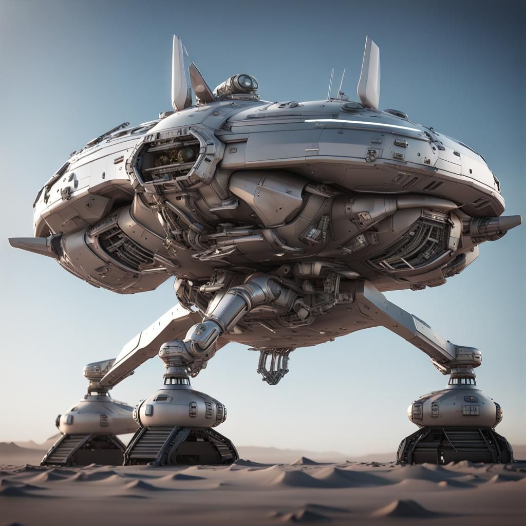 Military spaceship. It's shape is two convex saucers welded ...