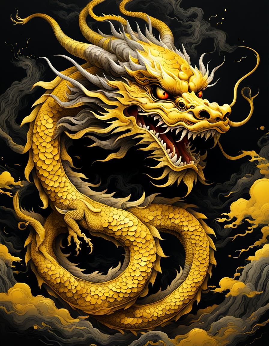 Gold chinese dragon
