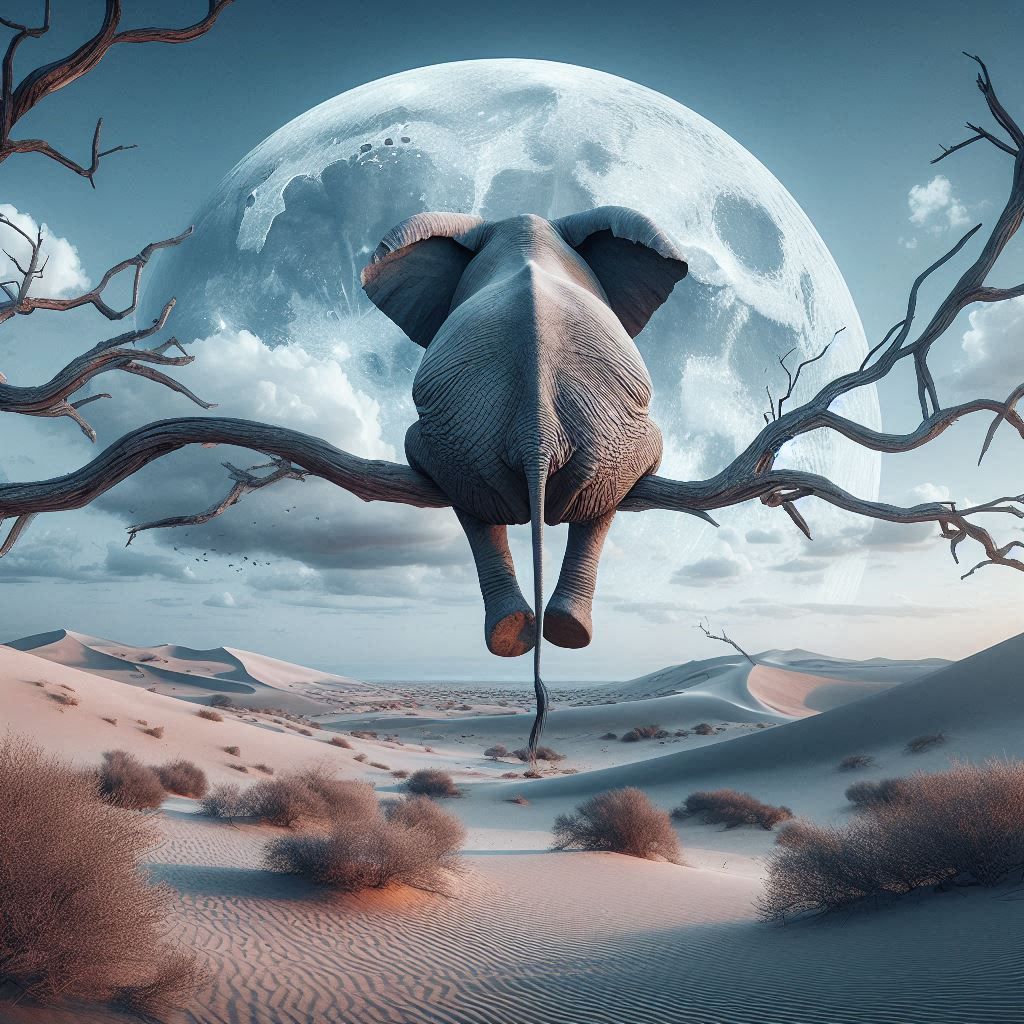 Elephant's Perch : Surreal desert scene