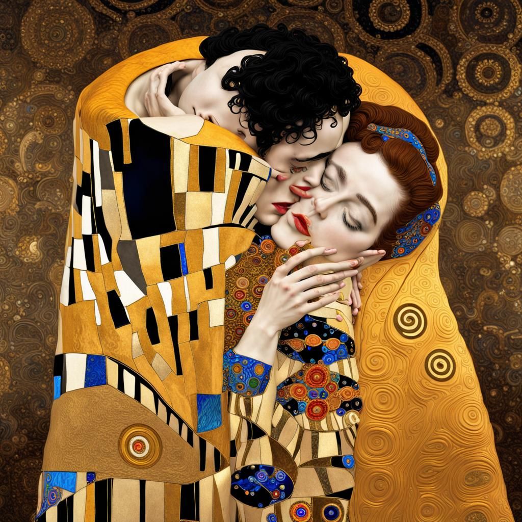 Gustav Klimt the Kiss 3d version