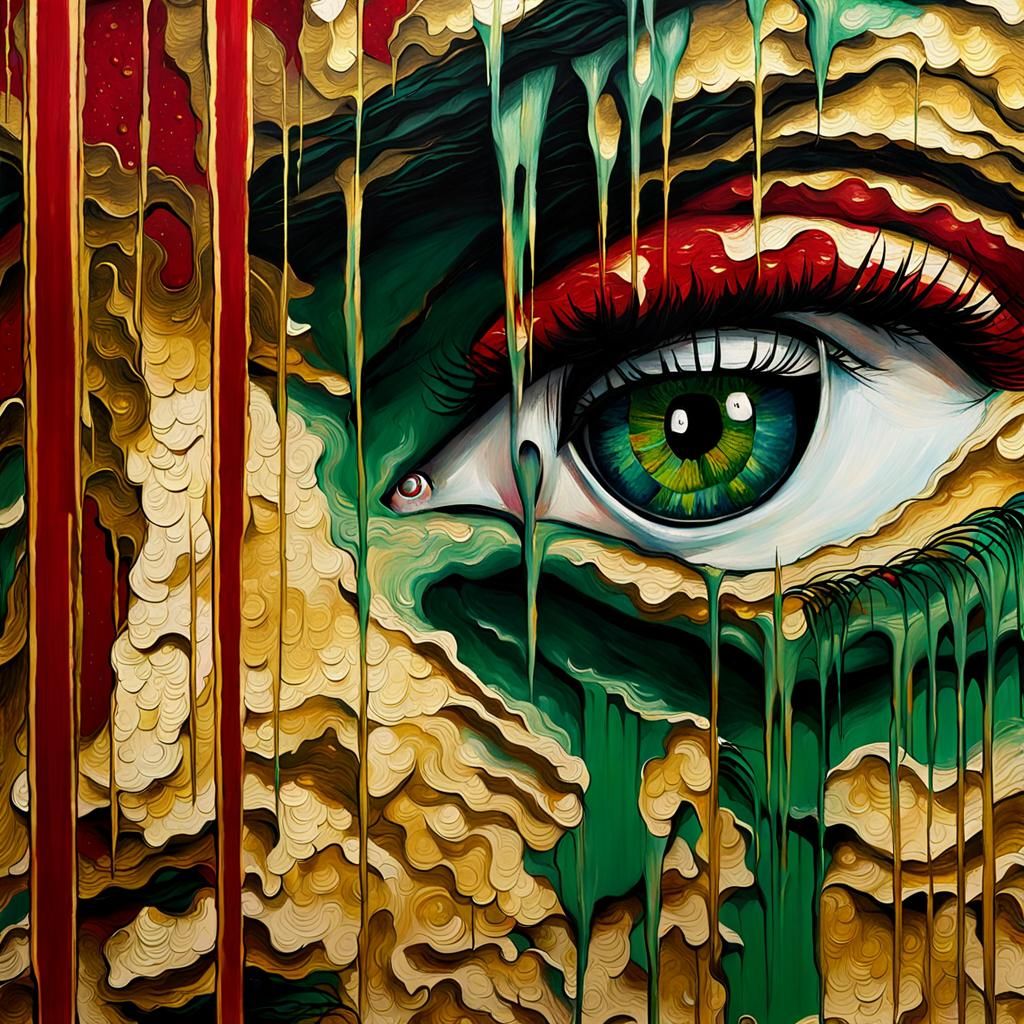 Close-up of geisha crying sharp focus  superexposure on Intr...