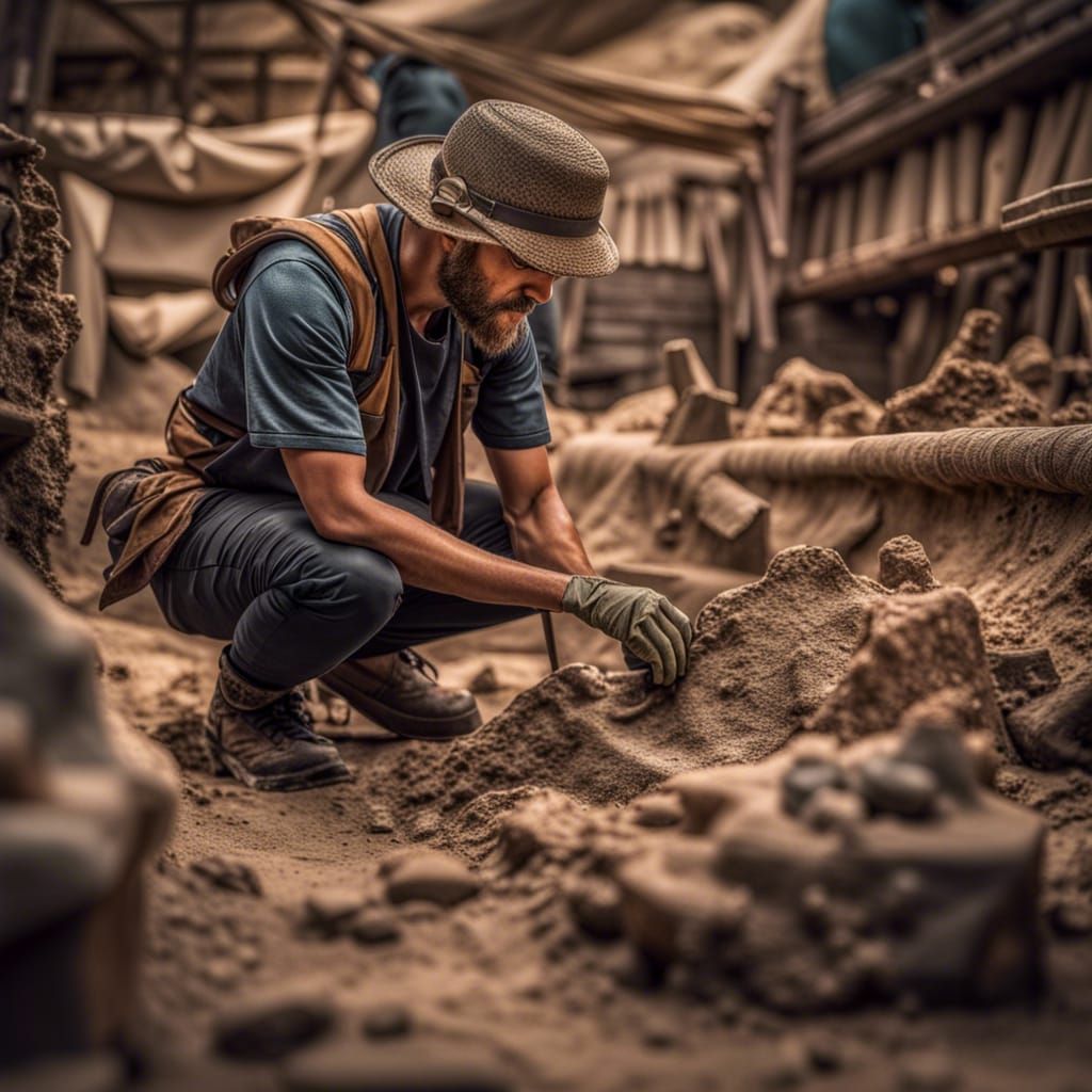 Scientist on an archeological dig site  by @Coding Teacher Muc