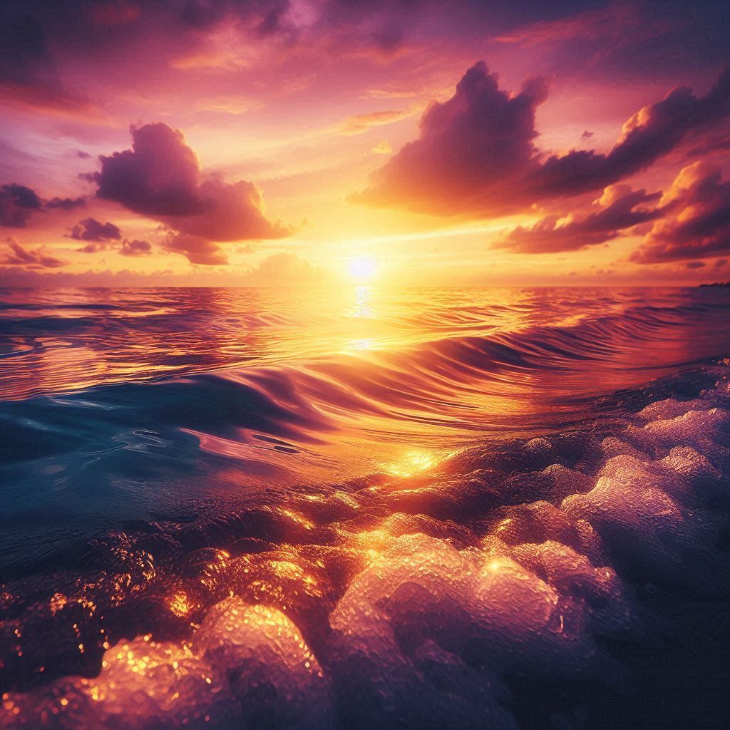 Sunset over the ocean