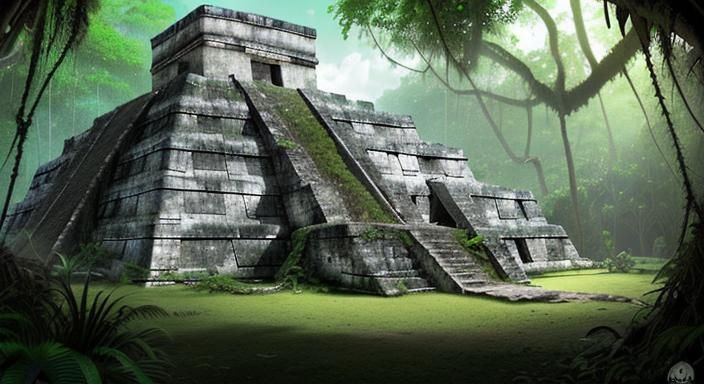 photorealistic ruins of a Mayan temple at Tulum Mexico