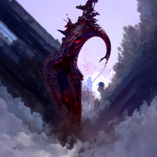 giant dragon breathing fire
