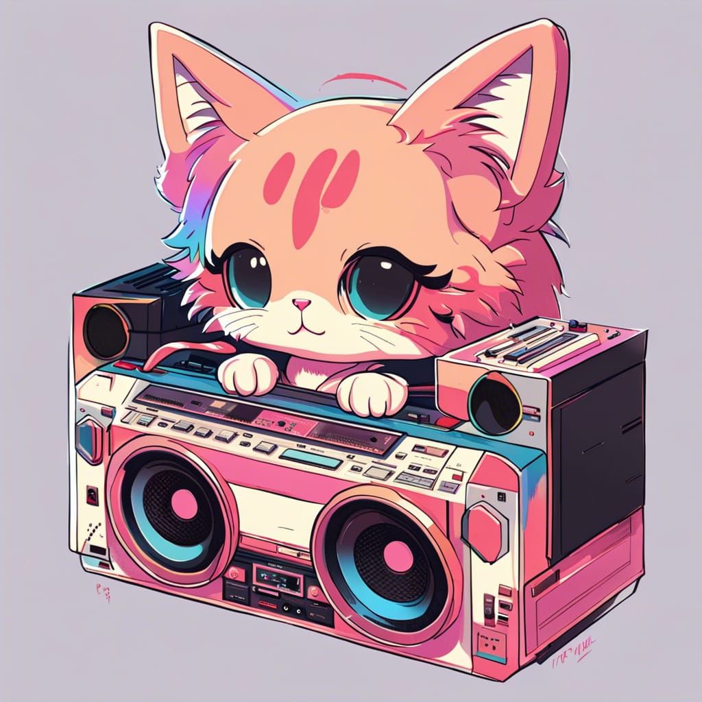 kitten boombox