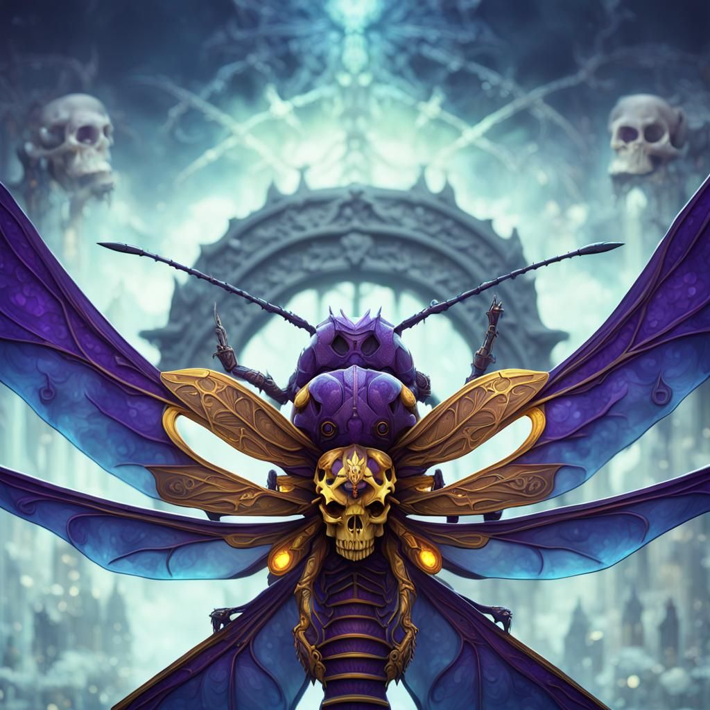 This symbol is a dragonfly combined with a skull.  It is qui...