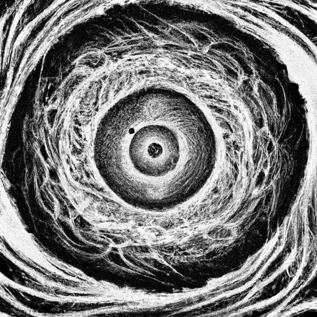 whirling wheels of hundreds of wings and hundreds of eyes. digital illustration
